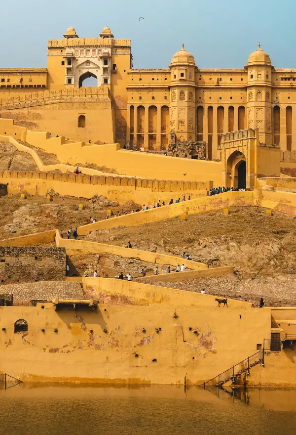 historic Amber Fort (or Amer Fort) located in Amer, Rajasthan, near Jaipur, India. 
