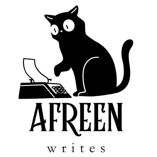 This image is of a silly looking but wise cat who is writing on a typewriter using her words to impart wisdom through her fact, tales and chronicles.