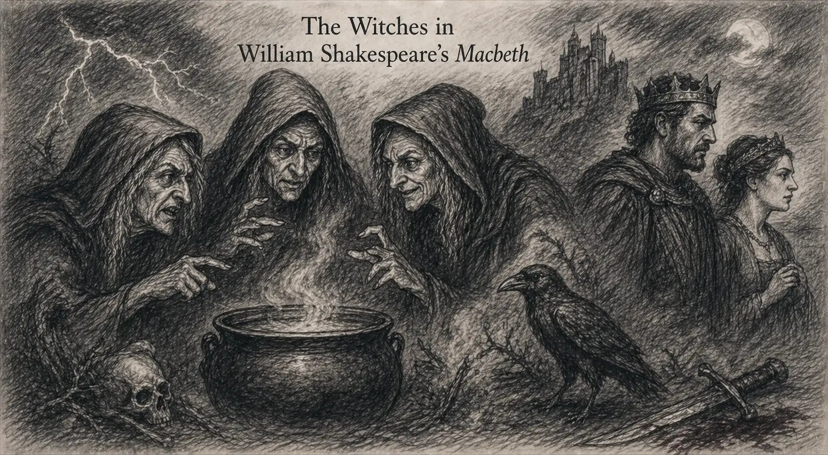 Shakespeare's three witches from Macbeth(tragedy)
